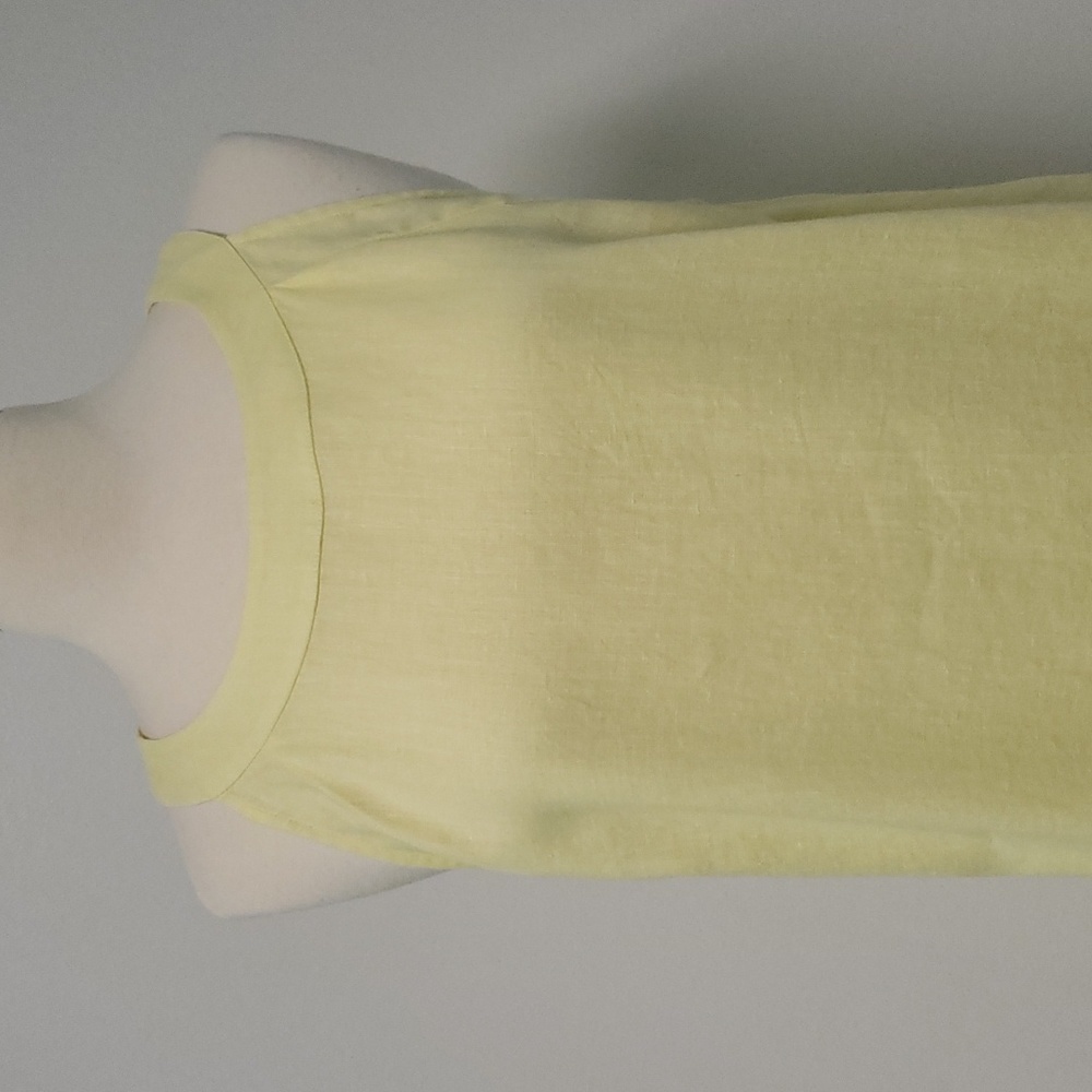 J Jill Love Linen butter-yellow linen midi dress with‎ pockets size large - Picture 3 of 14